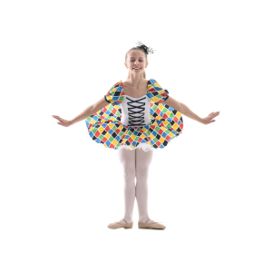 Vestito A Tema Arlecchino Bambina Tutù Puppet